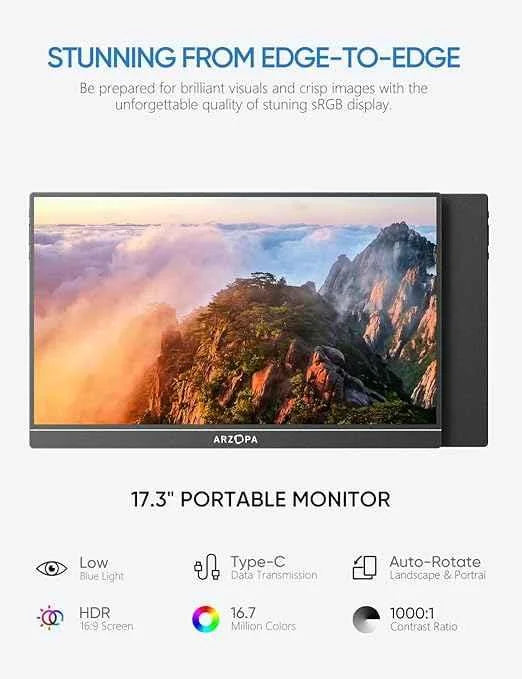 Arzopa A1M 17.3 inch 1920x1080p Portable Monitor