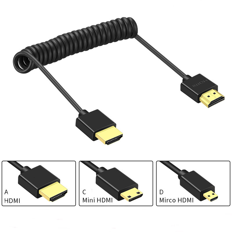 SPIRAL HDMI TO MICRO CABLE 1.5 MTR PROFESSIONAL FOR VIDEO WIRELESS TRANSMITTER OR RECEVER