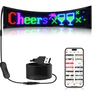 Waterproof high resolution Programmable App Control Flexible LED Sign Board Customize LED Sign Display Smart LED Screen Car Panel Led matrix Panel for Car 59x12cm / 16x91 dot length 24inch