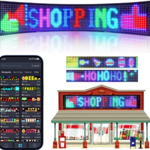 Waterproof high Resolution Car Led Sign Programmable Flexible Matrix Panel GIF Text Message Led Panel Windshield Devil Led Eyes for Shop, Car, Truck 90x20cm / 19x96 dot length 36inch
